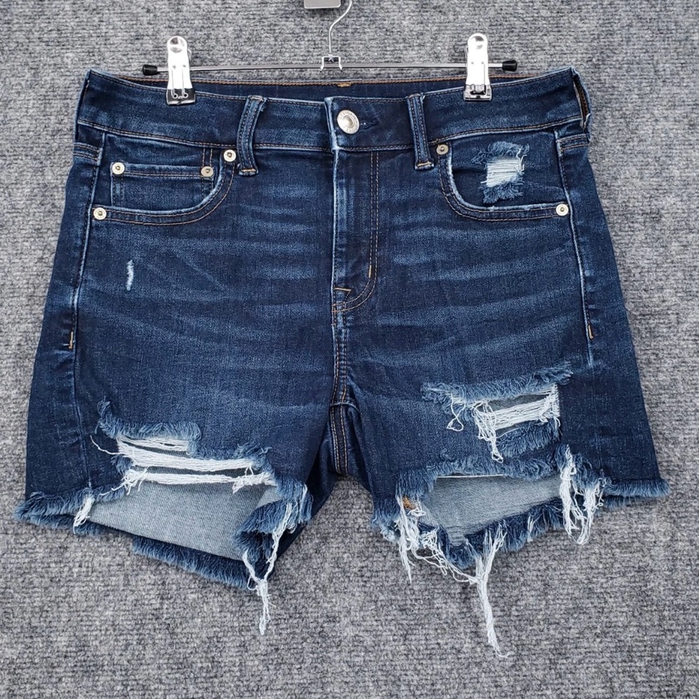 AMERICAN EAGLE OUTFITTERS Next Level Stretch Distressed Midi Shorts Size 8